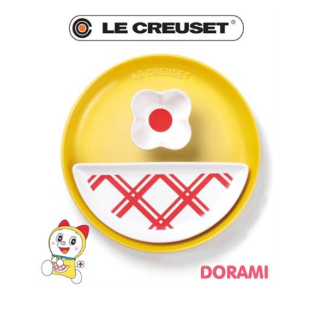 Le Creuset Doraemon Dorami Chan Plate Set Limited Rare